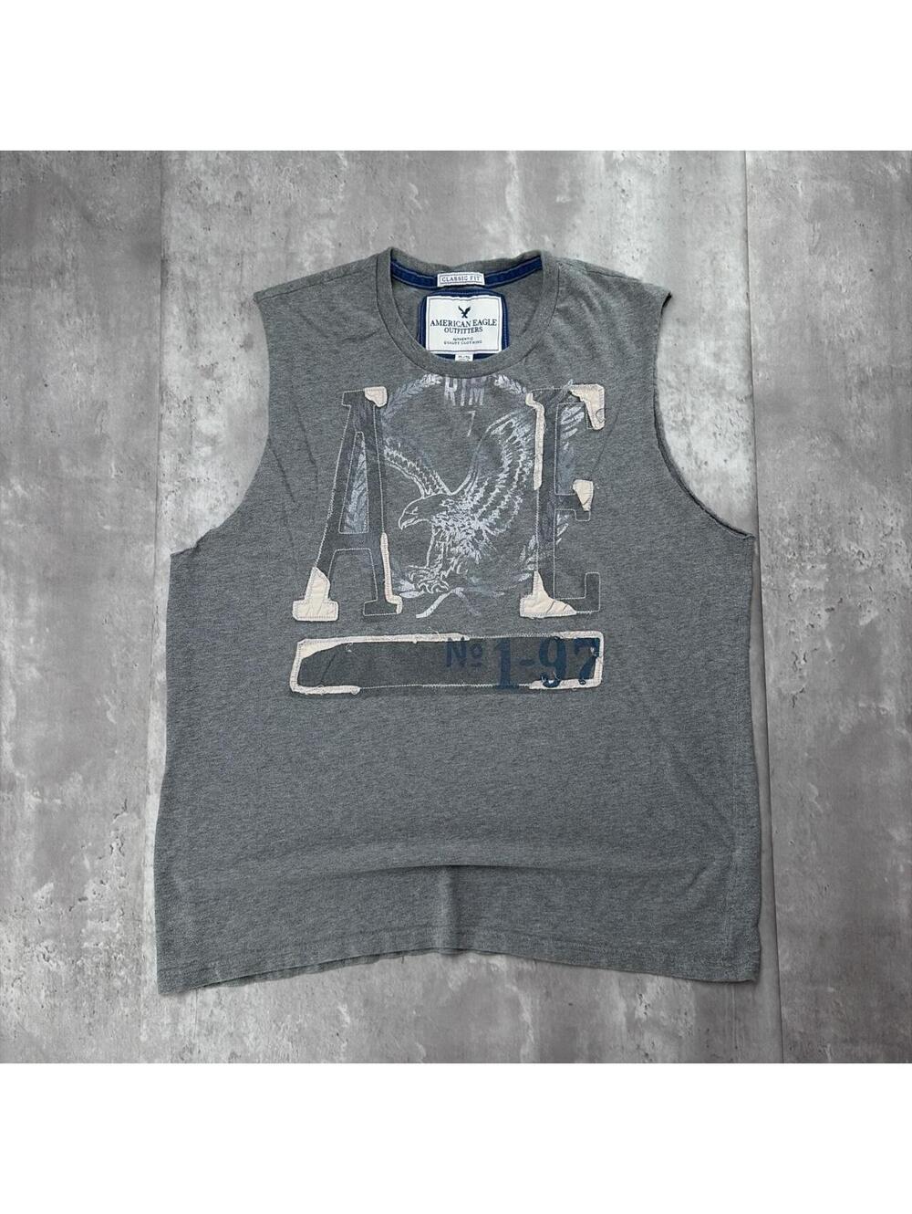 Y2K Grey American Eagle Grunge Gothic Sleeveless Skater Shirt